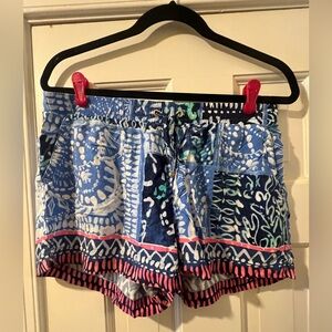 Lilly Pulitzer Blue and Pink Patterned Women Shorts